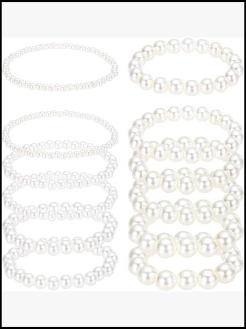 Stackable Faux Pearl Stretch Bracelets Set Bridal Wedding Party Gift